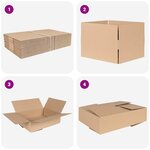vidaXL Boîte Pliable 50 Pièces Marron 40 x 30 x 10 cm Carton