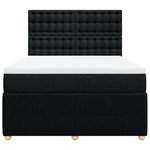 vidaXL Sommier à lattes de lit avec matelas Noir 160x200 cm Tissu