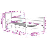 vidaXL Lit bibliothèque sans matelas blanc 100x200 cm bois pin massif