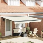 vidaXL Auvent rétractable crème 4x3 m tissu et aluminium