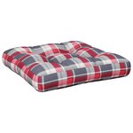 vidaXL Coussin de palette carreaux rouges 58x58x10 cm tissu