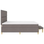 vidaXL Lit à ressorts avec matelas Taupe 200 x 200 cm tissu