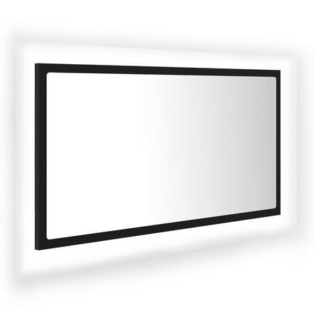 vidaXL Miroir à LED de salle de bain Noir 80x8 5x37 cm Acrylique