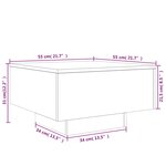 vidaXL Table basse avec lumières LED gris béton 55x55x31 cm