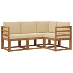 vidaXL Ensemble de canapés d'extérieur 4 Pièces Naturel et Beige