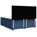 vidaXL Sommier à lattes de lit avec matelas Bleu 180x200 cm Tissu