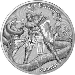 Pièce de monnaie en Argent 2 Dollars g 31.1 (1 oz) Millésime 2026 Camelot BU Edition Multimedal SIR PERCEVAL