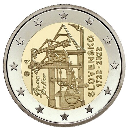 Pièce de monnaie 2 euro commémorative slovaquie 2022 – machine à vapeur atmosphérique