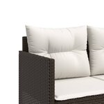 vidaXL Salon de jardin avec coussins 5 Pièces marron résine tressée