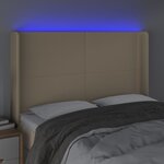 vidaXL Tête de lit à LED Crème 147x16x118/128 cm Tissu