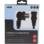 APM Cordon d'alimentation Secteur CEE 7-7/IEC C13 Mâle Coude/Femelle - Noir - 1,8m