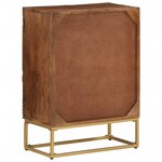 vidaXL Buffet noir 55x30x76 cm bois massif de manguier et fer
