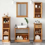 vidaXL Ensemble de mobilier de salle de bain 5 Pièces marron miel