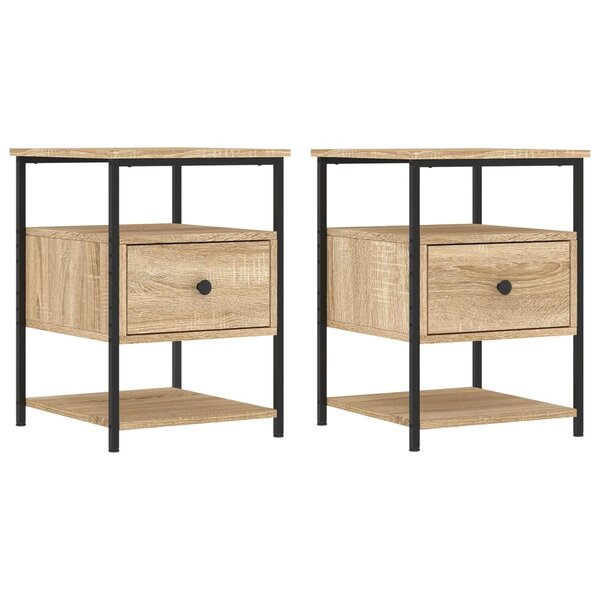 vidaXL Tables de chevet 2 Pièces chêne sonoma 40x42x56 cm bois ingénierie