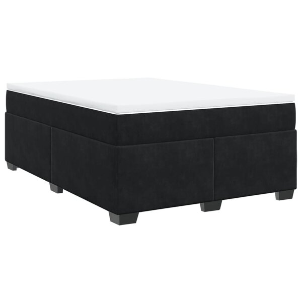 vidaXL Sommier à lattes de lit avec matelas Noir 140x200 cm Velours