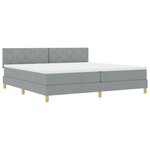 vidaXL Lit à ressorts et LED Gris clair 200x200 cm Tissu