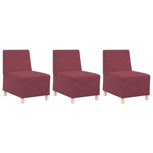 vidaXL Unité de Sofa Modulaire Sans Accoudoirs 3 Pièces Bordeaux
