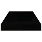 vidaXL Étagère murale flottante 2 Pièces Noir brillant 50x23x3 8 cm MDF