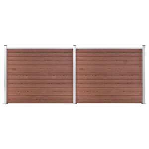 vidaXL Ensemble de panneau de clôture WPC 353x146 cm Marron