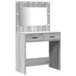 vidaXL Table de Toilette 3 Pièces Gris Sonoma Bois d'ingénierie