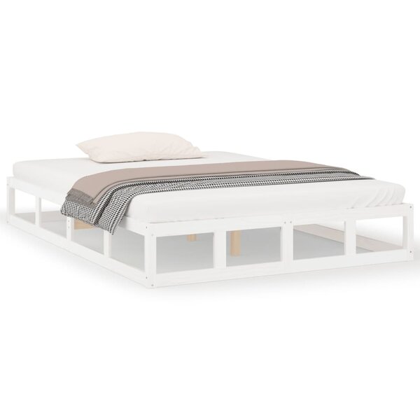 vidaXL Cadre de lit sans matelas blanc 120x200 cm bois massif