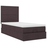 vidaXL Lit ottoman avec matelas marron foncé 100x200 cm tissu