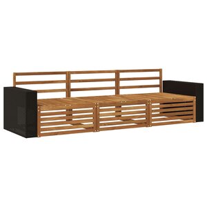 vidaXL Ensemble de canapés d'extérieur 3 Pièces Naturel