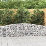 vidaXL Paniers à gabions arqués 2 Pièces 400x30x60/80 cm Fer galvanisé