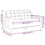 vidaXL Canapé à 2 places Noir 140 cm Tissu