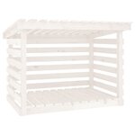 vidaXL Support pour bois de chauffage Blanc 108x73x79 cm Bois de pin