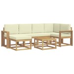 vidaXL Ensemble de canapés d'extérieur 7 pc Blanc et crème
