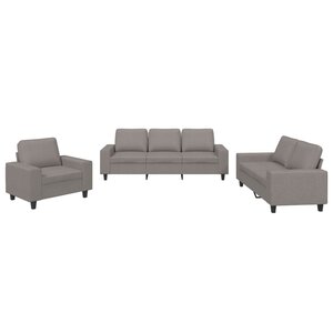vidaXL Ensemble de canapés 3 Pièces taupe tissu