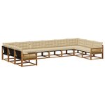 vidaXL Ensemble de canapés d'extérieur 10 pc Naturel et Beige