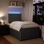 vidaXL Sommier à lattes de lit et matelas gris foncé 120x190cm velours