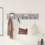 vidaXL Porte-manteau mural avec étagère Montage mural Gris béton 100 x 10.5 x 18 cm