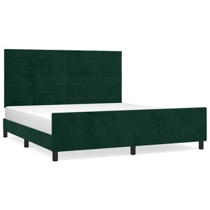 vidaXL Cadre de lit sans matelas vert foncé 160x200 cm velours