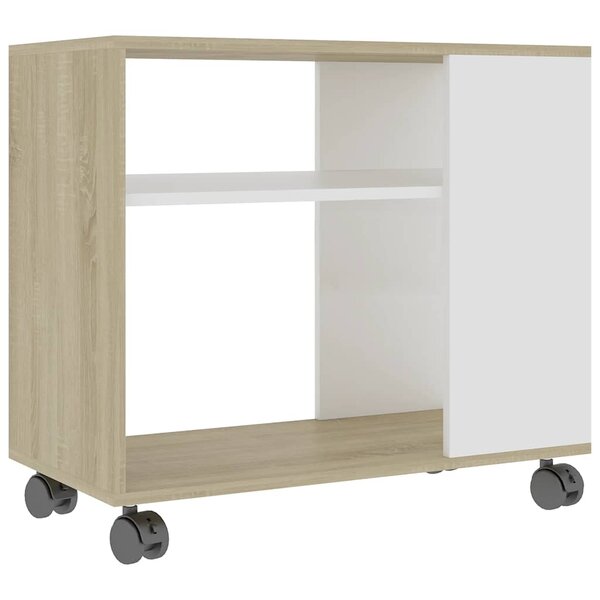 vidaXL Table d'appoint Blanc chêne sonoma 70x35x55cm Bois d'ingénierie
