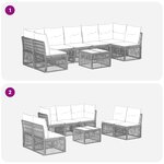 vidaXL Ensemble de canapé de jardin 8 pc Noir polyrotin