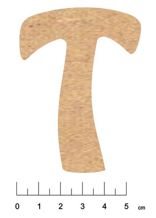 Alphabet en bois MDF adhésif 7 5cm Lettre T