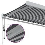 vidaXL Auvent rétractable anthracite/blanc 3x2 5 m tissu et aluminium