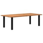 vidaXL Table à manger marron clair bois de chêne massif rectangulaire