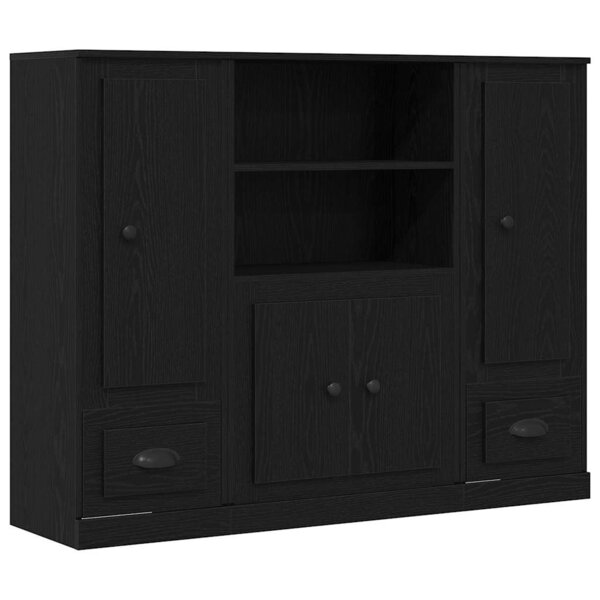 vidaXL Highboard Chêne noir 132 x 35 5 x 103 5 cm Bois d'ingénierie