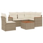vidaXL Salon de jardin avec coussins 6 Pièces beige résine tressée