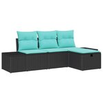 vidaXL Ensemble de canapé de jardin avec coussin 4 Pièces polyrotin