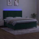 vidaXL Sommier à lattes de lit avec matelas LED Vert foncé 160x200 cm