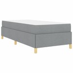 vidaXL Cadre de lit avec matelas Gris clair 90 x 200 cm tissu