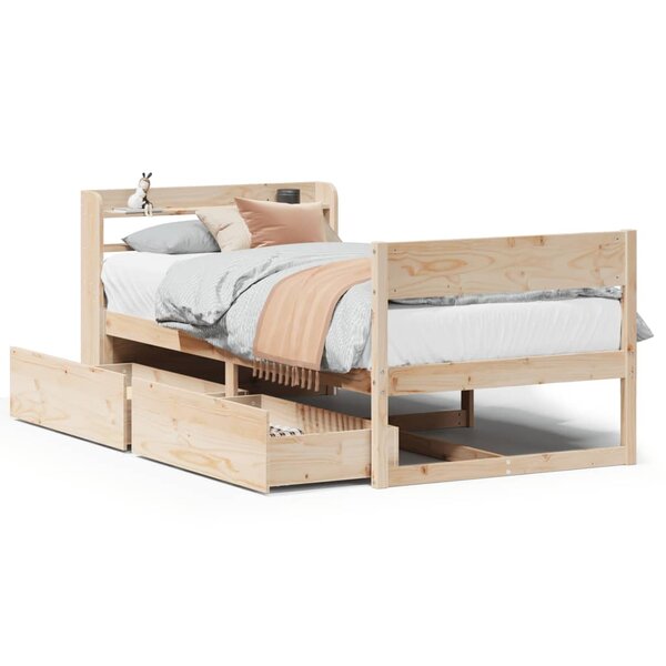 vidaXL Cadre de lit sans matelas 100x200 cm bois massif de pin