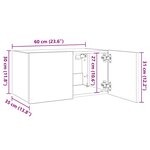 vidaXL Meuble TV mural avec lumières LED chêne fumé 60x35x31 cm