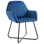 vidaXL Chaises à manger lot de 6 bleu velours