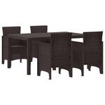 vidaXL Ensemble de Salle à Manger de Jardin de 5 Pièces en Poly Rattan Marron
